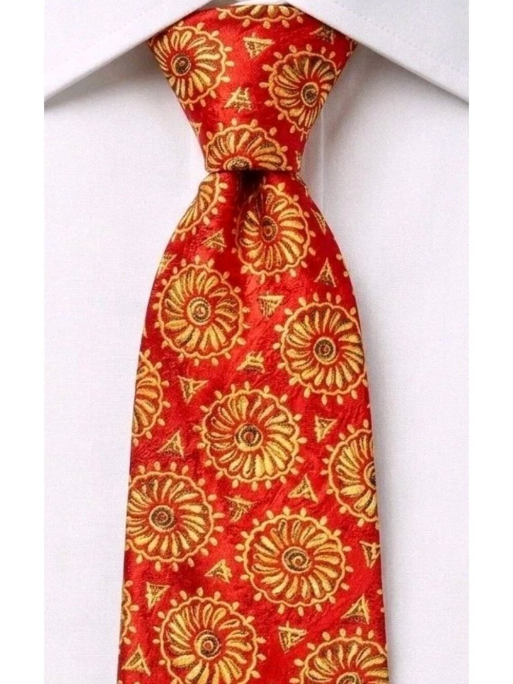 RARE 1970s CHAPS RALPH LAUREN WPL 125 Silk Wool Sunburst Medallion Collector Tie